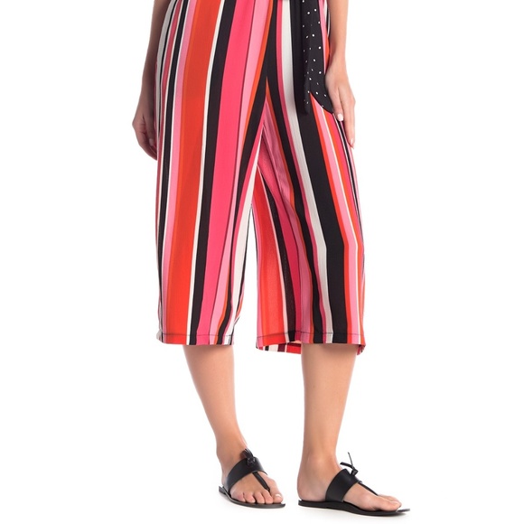 NEW Rabbit Striped Surplice Crop Jumpsuit - Picture 3 of 7